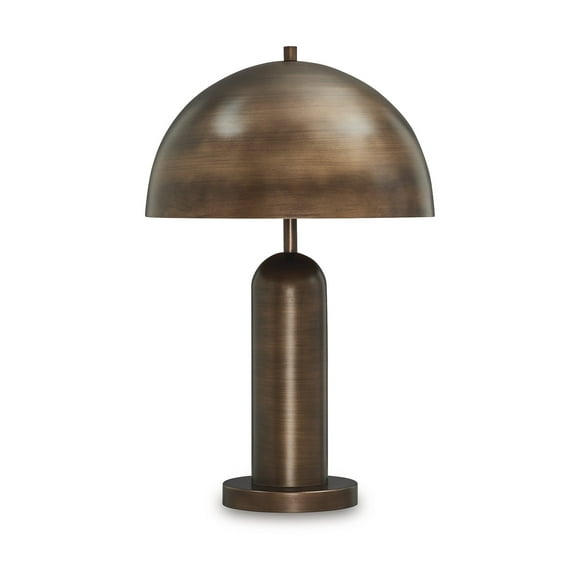 Signature Design by Ashley Wendfield Metal Table Lamp, Antique Copper Dome, Modern Accent Lighting