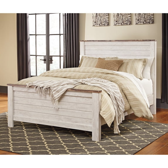 Ashley Willowton King California King Panel Headboard in Whitewash