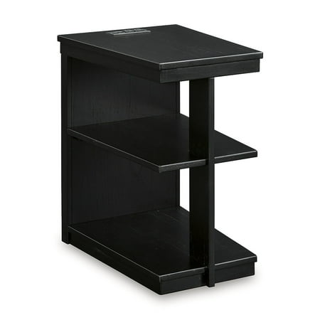 Signature Design by Ashley Winbardi Chairside 2 Shelf End Table with USB Charging, Black