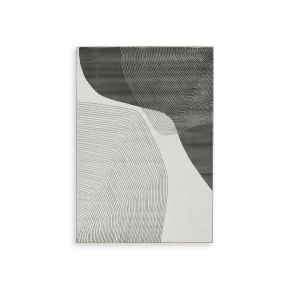 Signature Design by Ashley Winderburg 5' x 7' Area Rug, Gray Ivory Abstract