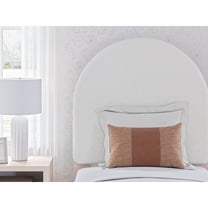 Signature Design by Ashley Wistenpine Twin Upholstered Round Headboard, Blush Frame & White Boucle Upholstery
