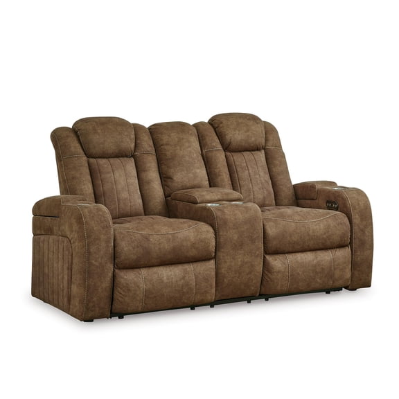 Signature Design by Ashley Wolfridge Brown Power Reclining Loveseat