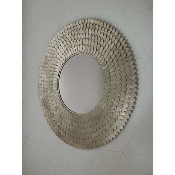 Signature Design by Ashley Wrightmund Wall Accent Mirror with Suburst Champagne Foiled Finish Frame