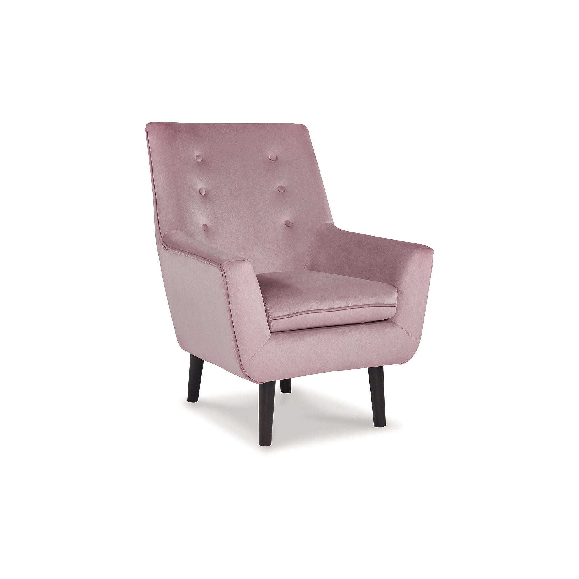 Contemporary Pink Velvet Tufted Accent Chaise, 28"W x 36"H