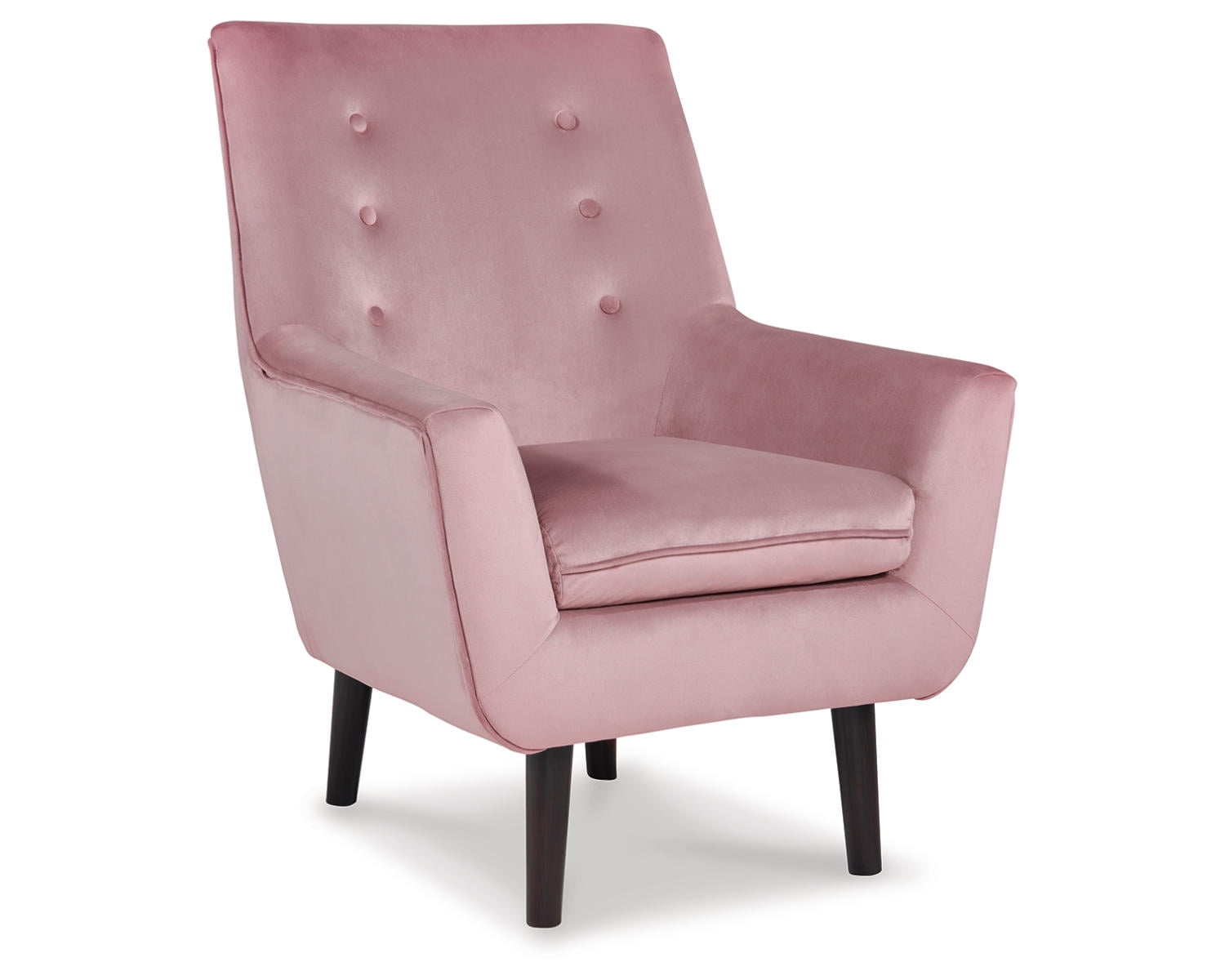 Contemporary Pink Velvet Tufted Accent Chaise, 28"W x 36"H