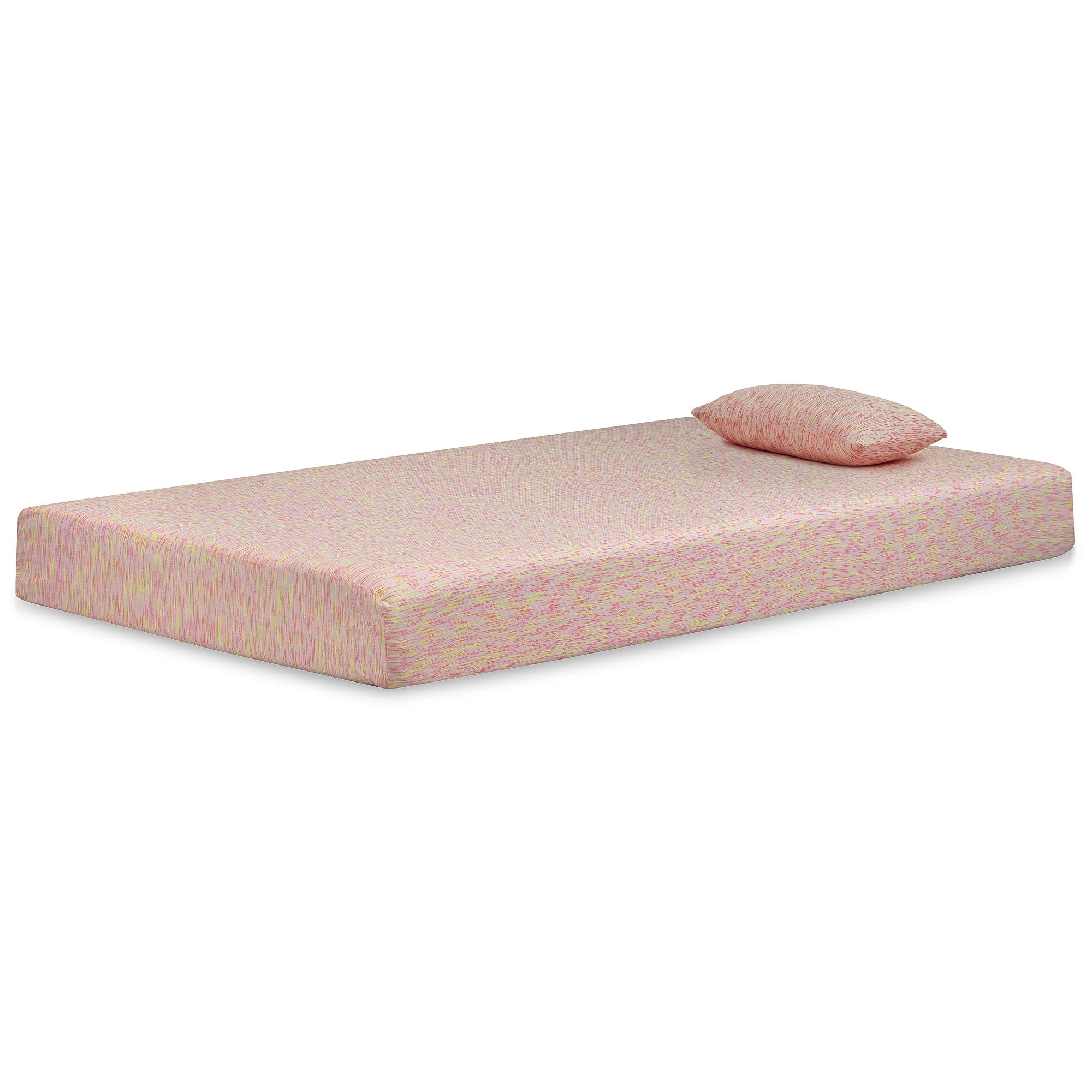 Twin Pink Innerspring Mattress with Boxspring and Pillow