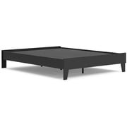 Signature Design by Socalle Queen Platform Bed in Matte Black Finish