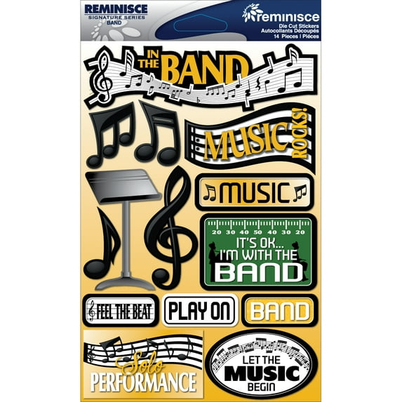 Reminisce Signature Series Dimensional Stickers 4.5"X6"-Band