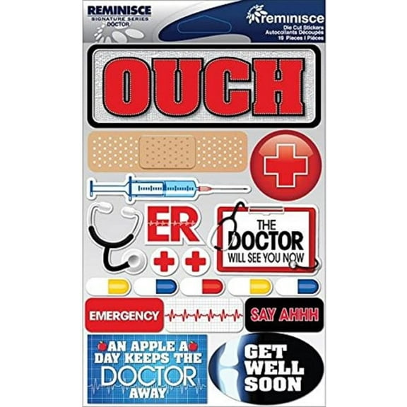 Reminisce Signature Series Dimensional Stickers 4.5"X6"-Doctor