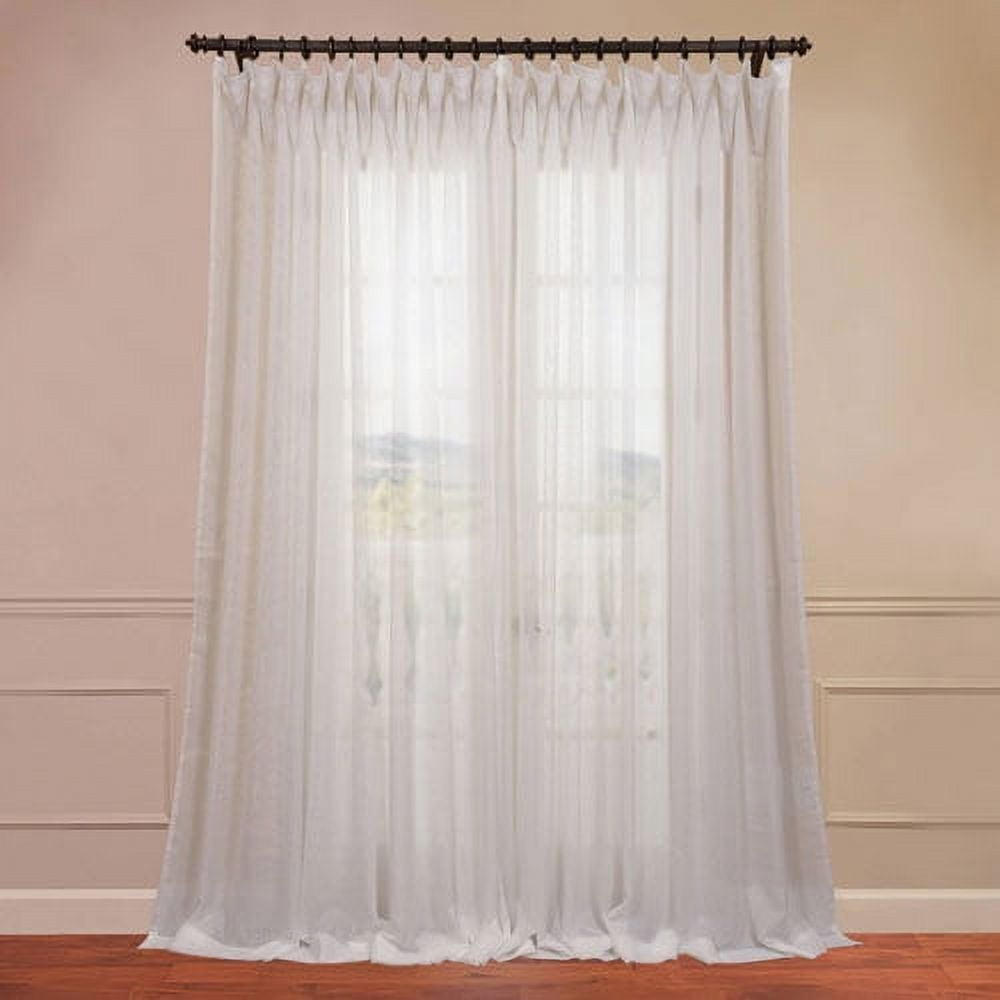 Off White Double Layered Sheer Polyester Curtain Panel 50 x 96