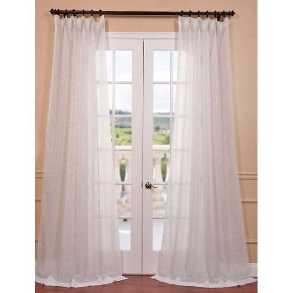 Signature Double Layered Off White 50 x 84-Inch Sheer Curtain