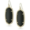 thumbnail image 1 of Signature Elle Gold Plated Black Glass Drop Earrings - 4217701740, 1 of 2
