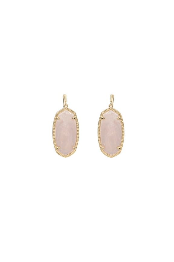 Signature Elle Gold Plated Rose Quartz Drop Earrings - 4217708872