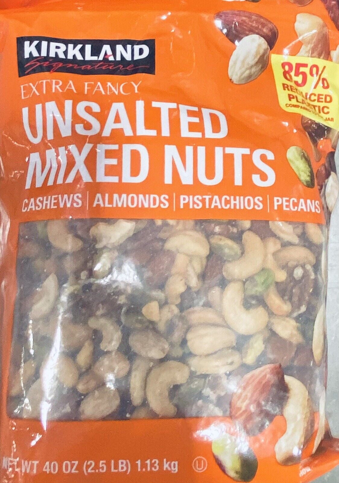 Signature Extra Fancy UNSALTED MIXED NUTS 40 oz Bag 2.5 Lbs