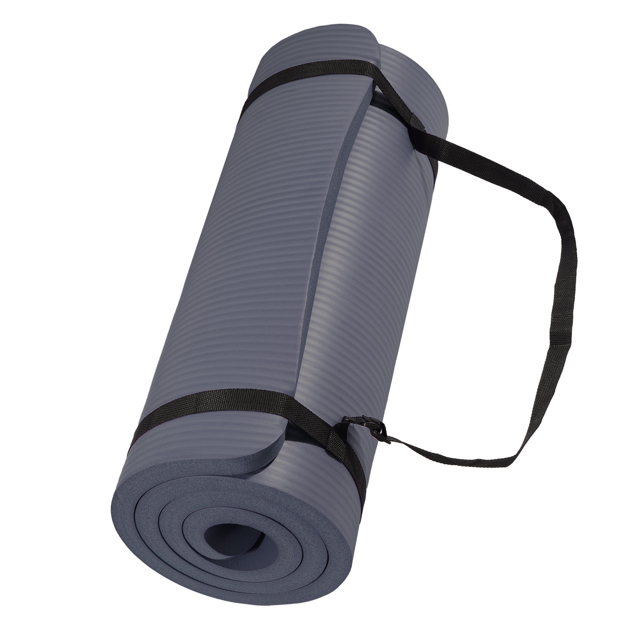 Signature Fitness 1/2-Inch Thick Yoga Mat, 71"x24" Exercise Mat with Carry Strap, High-Density Foam Cushion for Comfort & Support, Easy to Clean, for Home, Gym & Travel