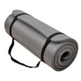 thumbnail image 1 of Signature Fitness 1" Extra Thick Exercise Yoga Mat with Carry Strap, Gray, 1 of 6