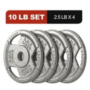 Signature Fitness 1-Inch Cast Iron Weight Plates   Standard Barbell Plates for Strength and Resistance Training, Multiple Sizes Available