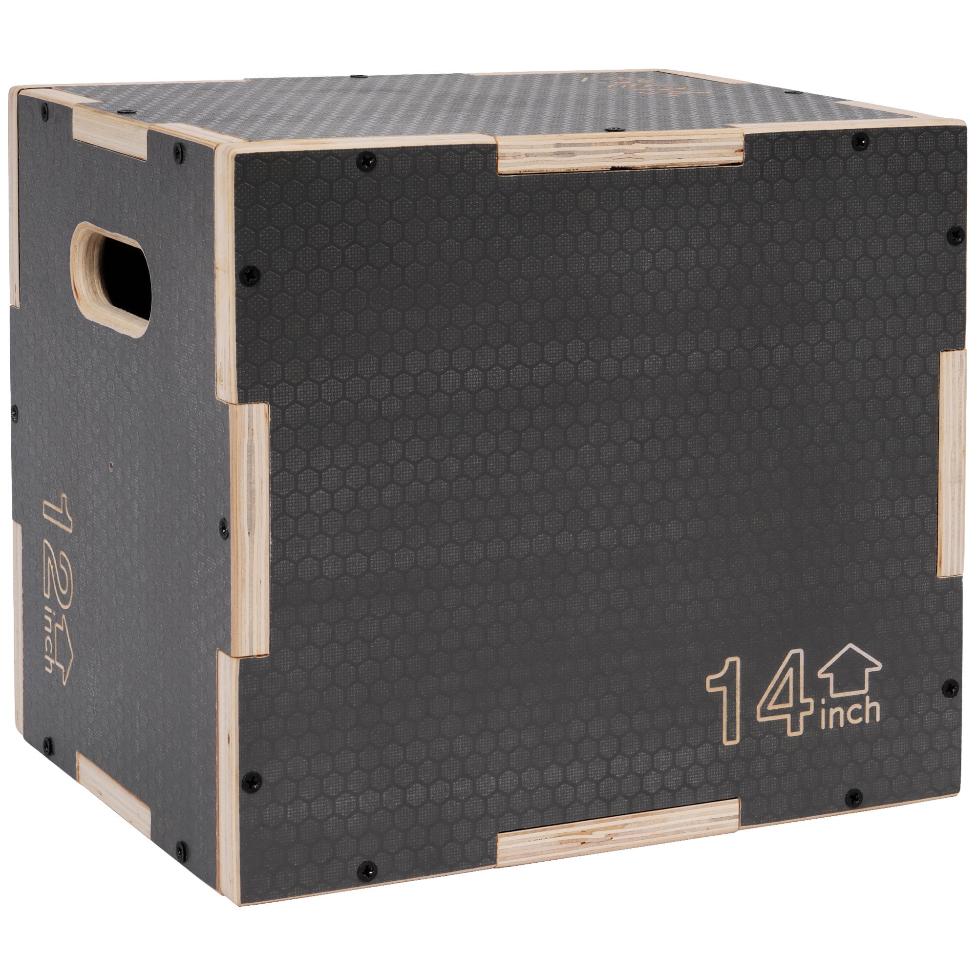 Boîte Pliométrique 3-en-1 En Bois - 16x14x12 Pouces - Supporte 450 Lbs - SCELLÉE