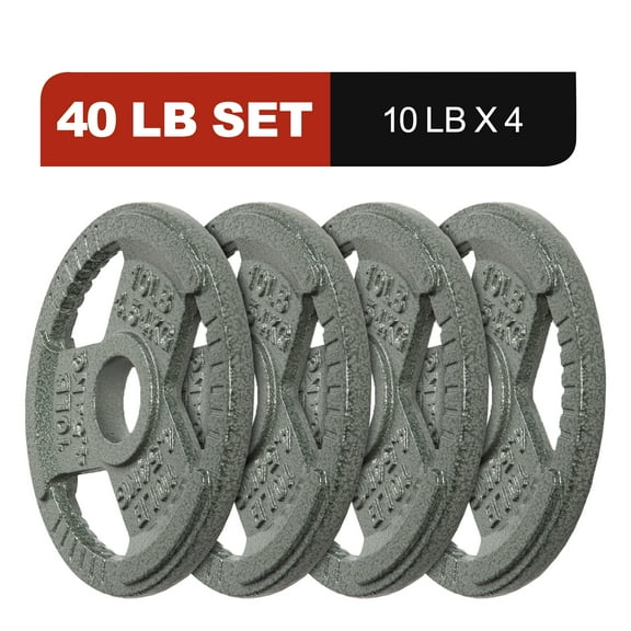 Signature Fitness 2-Inch Cast Iron Weight Plates – Olympic Barbell Plates for Strength and Resistance Training, Multiple Sizes Available