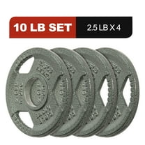 Signature Fitness 2-Inch Cast Iron Weight Plates – Olympic Barbell Plates for Strength and Resistance Training, Multiple Sizes Available