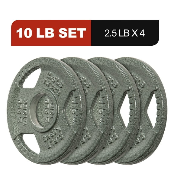 Signature Fitness 2-Inch Cast Iron Weight Plates – Olympic Barbell Plates for Strength and Resistance Training, Multiple Sizes Available