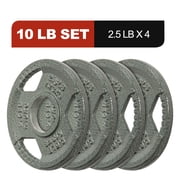 Signature Fitness 2-Inch Cast Iron Weight Plates   Olympic Barbell Plates for Strength and Resistance Training, Multiple Sizes Available