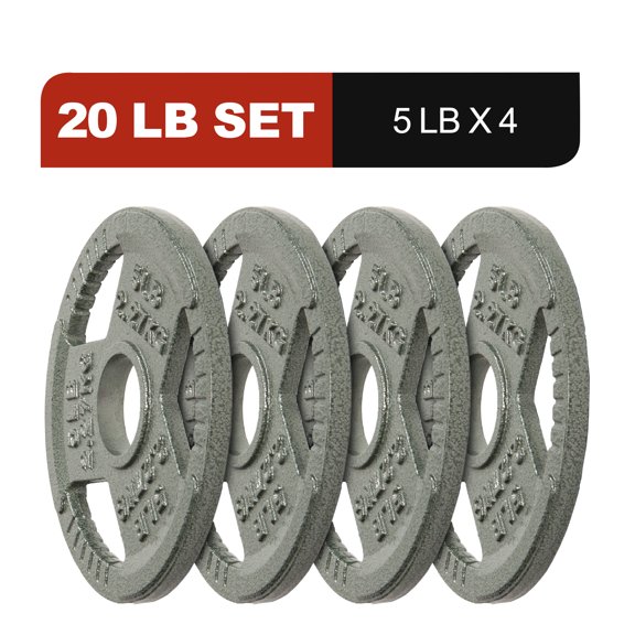 Signature Fitness 2-Inch Cast Iron Weight Plates – Olympic Barbell Plates for Strength and Resistance Training, Multiple Sizes Available