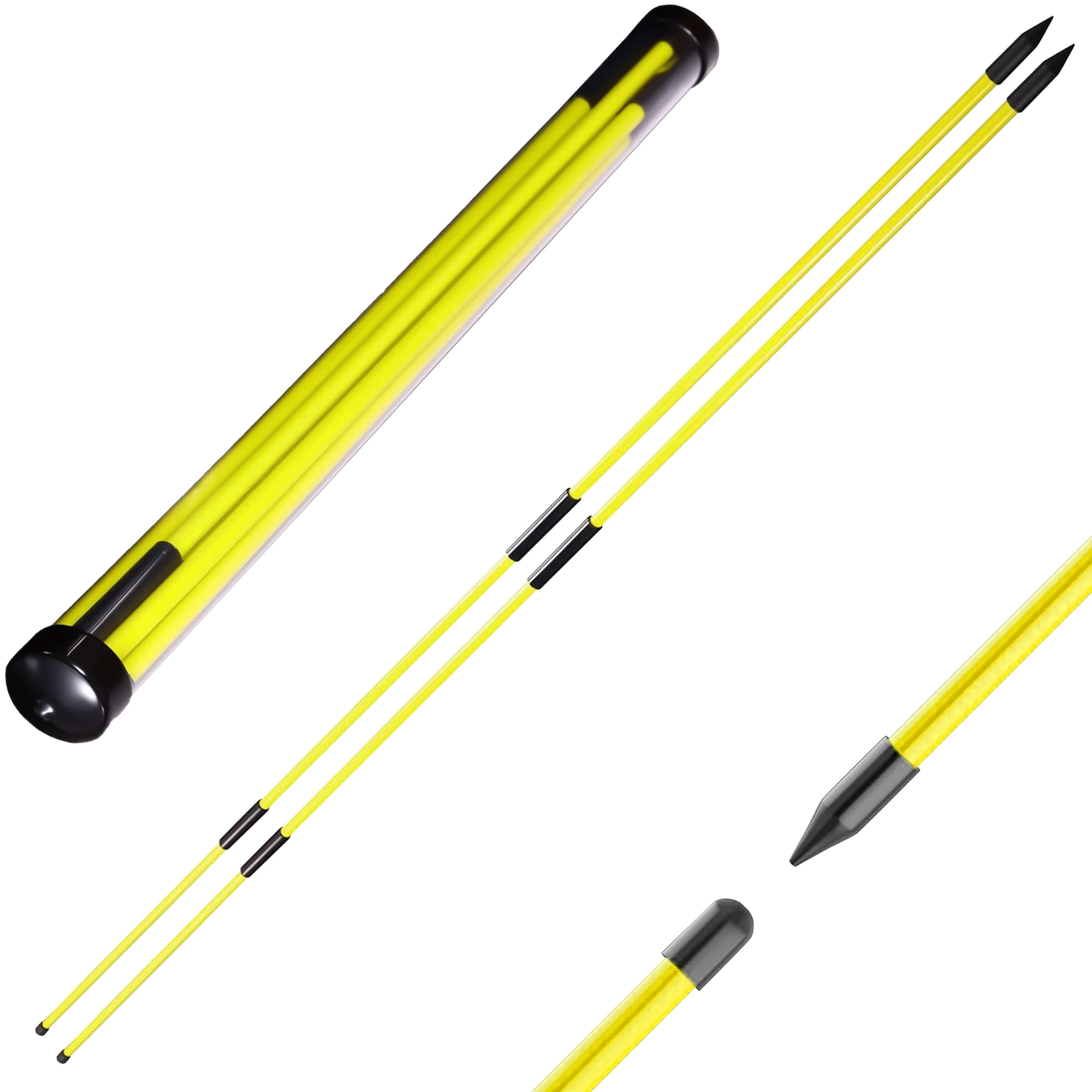 Signature Fitness 48" Collapsible Golf Alignment Sticks, 2-Pack Golf Swing Trainer & Practice Rods,Yellow