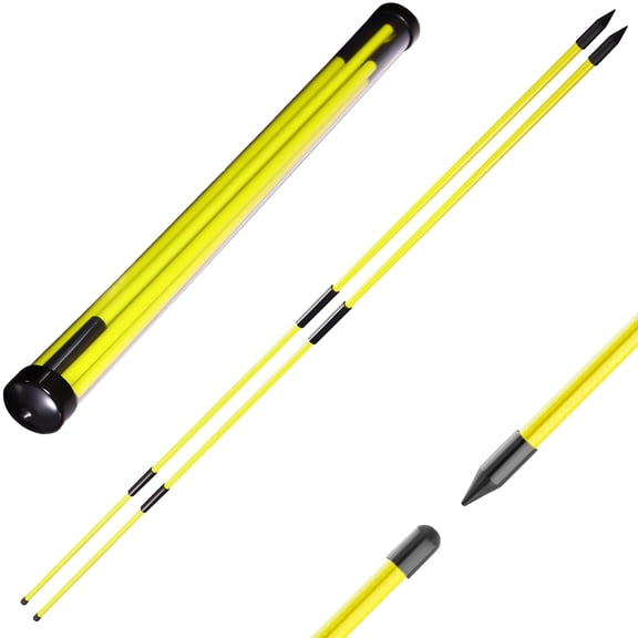 Signature Fitness 48" Collapsible Golf Alignment Sticks, 2-Pack Golf Swing Trainer & Practice Rods,Yellow