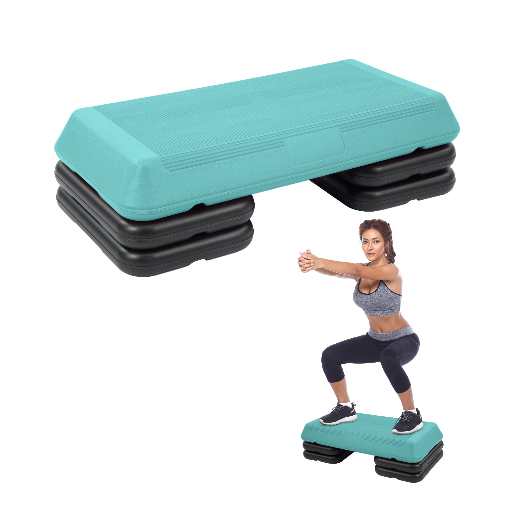 Signature Fitness Adjustable Aerobic Step Platform with 4 Risers, Non ...