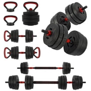 Signature Fitness Adjustable Dumbbell Set, Portable Design with Changeable Weight Plates and Non-Slip Handles for Home G