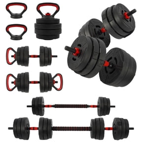 Signature Fitness Adjustable Dumbbell Set, Portable Design with Changeable Weight Plates and Non-Slip Handles for Home Gym Workouts