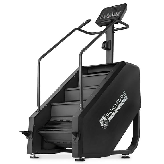Signature Fitness Adjustable Resistance Continuous Climber Exercise Stair Stepper, Alloy Steel Black, 418 lb