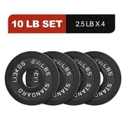 Signature Fitness Cast Iron Weight Plates, 2-Inch Hole, 2-Pack or 4-Pack Options 2.5LB 45LB, Black with Silver Numbers, for Standard Barbells, Dumbbells & Home Gym Strength Training