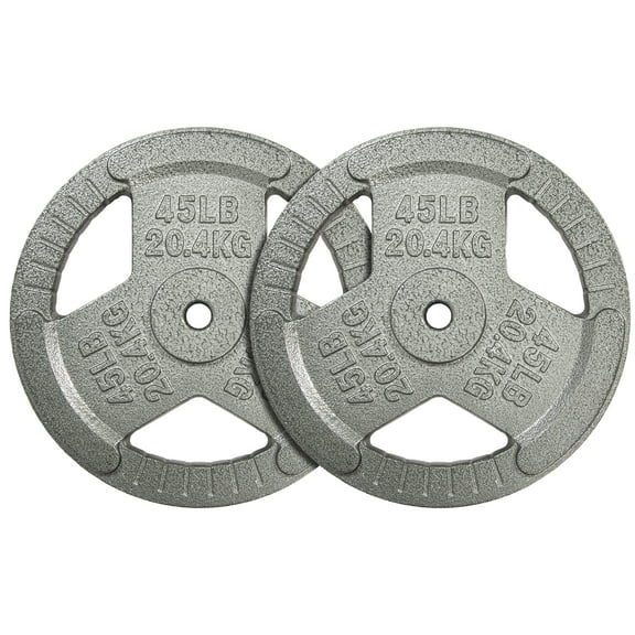 Signature Fitness Cast Iron Weight Plates for Strength Training, Fits 1-Inch Barbell, Multiple Size Options
