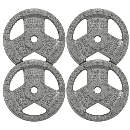 Signature Fitness Cast Iron Weight Plates for Strength Training, Fits 1-Inch Barbell, Multiple Size Options