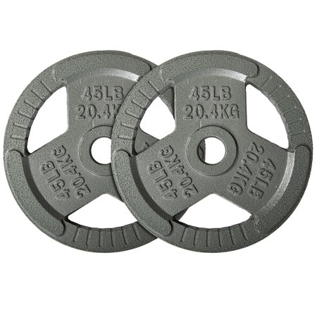 Signature Fitness Cast Iron Weight Plates for Strength Training, Fits 2-Inch Barbell, Multiple Size Options