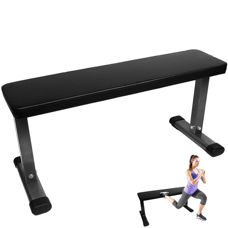 Signature Fitness Flat Weight Bench Heavy Duty Workout Bench for Home Gym Strength Training