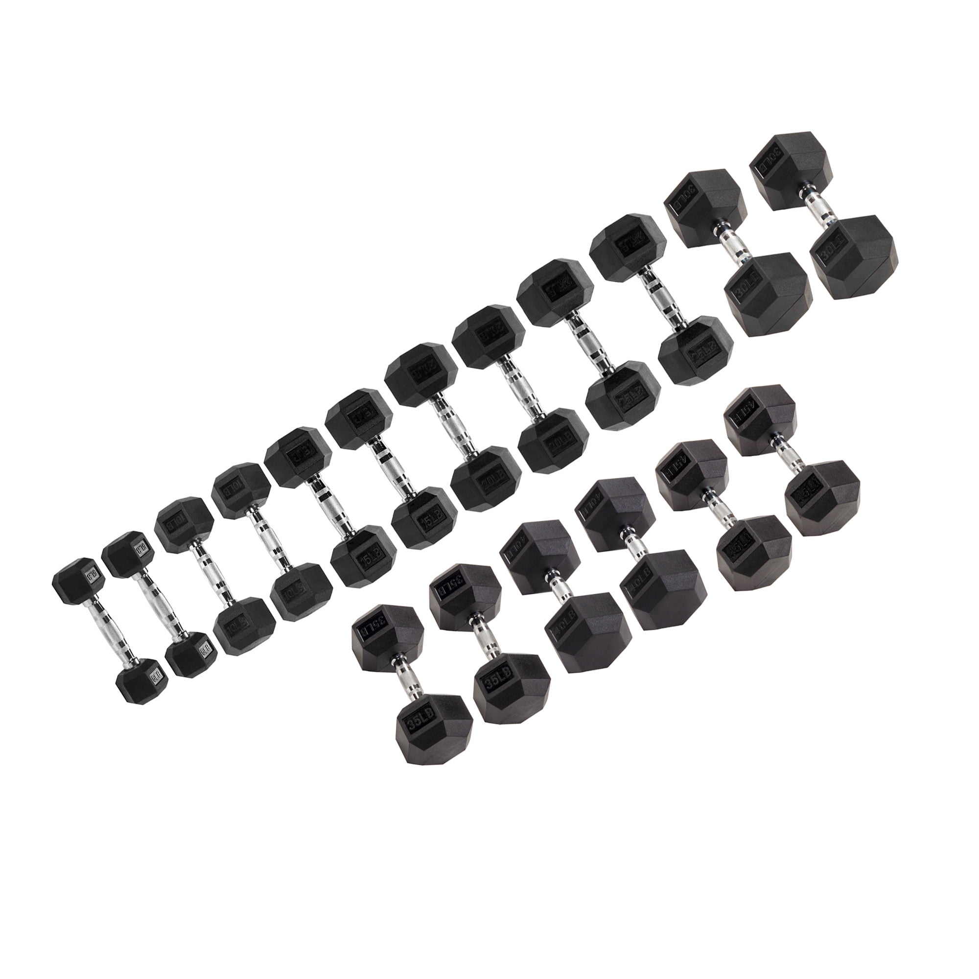 Signature Fitness Hex Dumbbells Strength Workout Equipment Set, 550 lbs