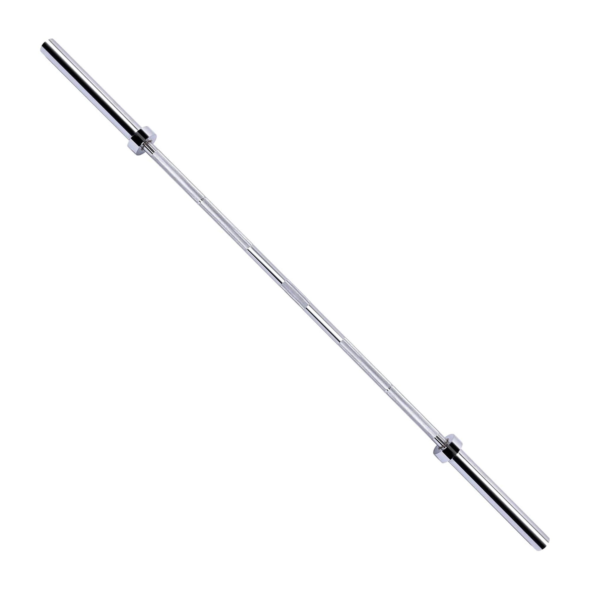 Signature Fitness Olympic Straight Barbell, 6FT Alloy Steel Weightlifting Bar with 2IN Sleeves, Silver Finish for Bench Press and Squats