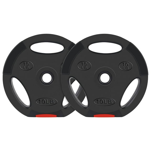 Signature Fitness Standard 10 Pound Coded Weight Plate, Black (Set of 2)