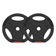 Signature Fitness Standard 5 Pound Coded Weight Plates, Black, Set of 2