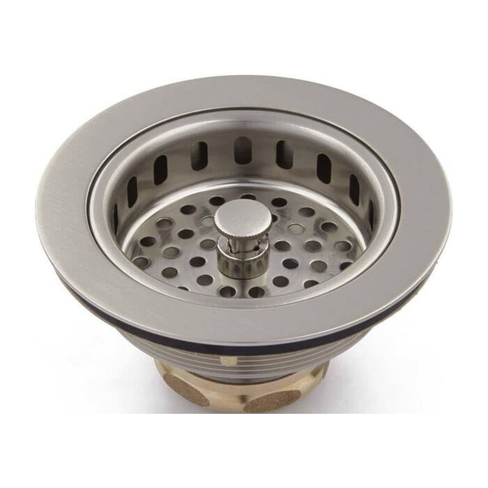 Signature Hardware 31/2" Kitchen Sink Basket Strainer Brushed Nickel