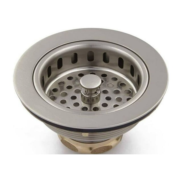 Signature Hardware 31/2" Kitchen Sink Basket Strainer Brushed Nickel