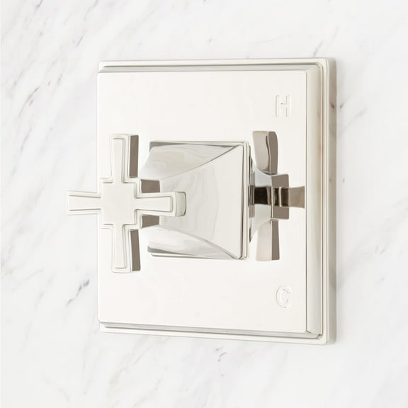 Signature Hardware 446125 Pinecrest Cross Handle Only For Shower Valve - Nickel