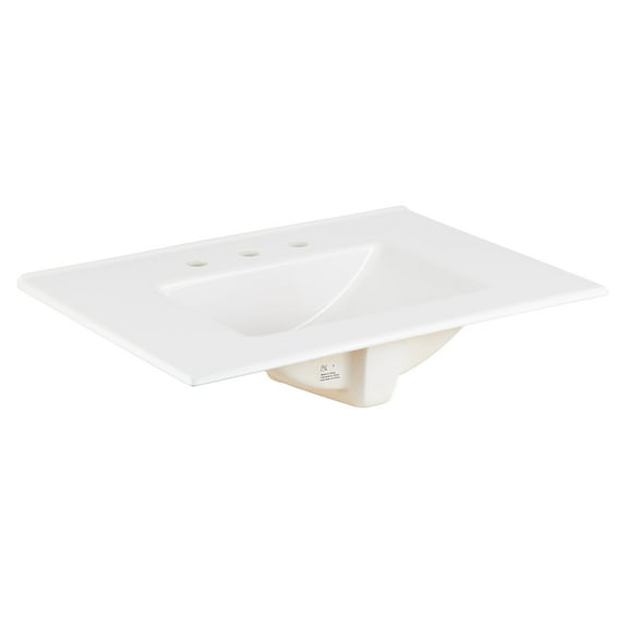 Signature Hardware 31" x 22" Fireclay Bathroom Vanity Top Sink in White Marble
