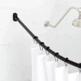 thumbnail image 1 of Signature Hardware 466761 60" Curved Brass Shower Rod, Matte Black, 1 of 2