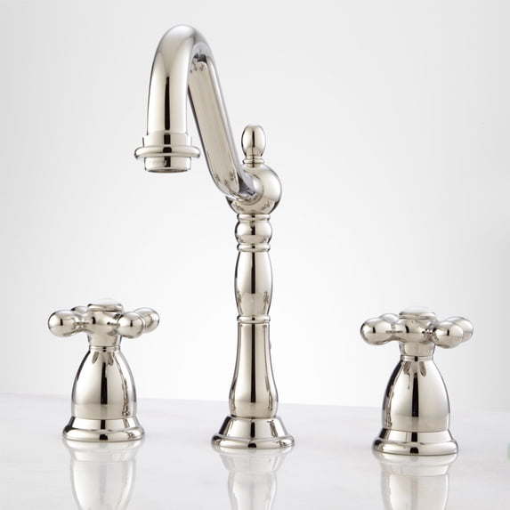 Signature Hardware 900890 Victorian 1.2 GPM Widespread Bathroom Faucet - Nickel