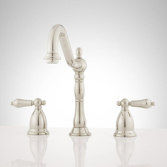 Signature Hardware 903778 Victorian Widespread Bathroom Faucet - Nickel