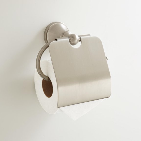 Open Box Signature Hardware 921697 Seattle Wall-Mounted Toilet Paper Holder - Nickel